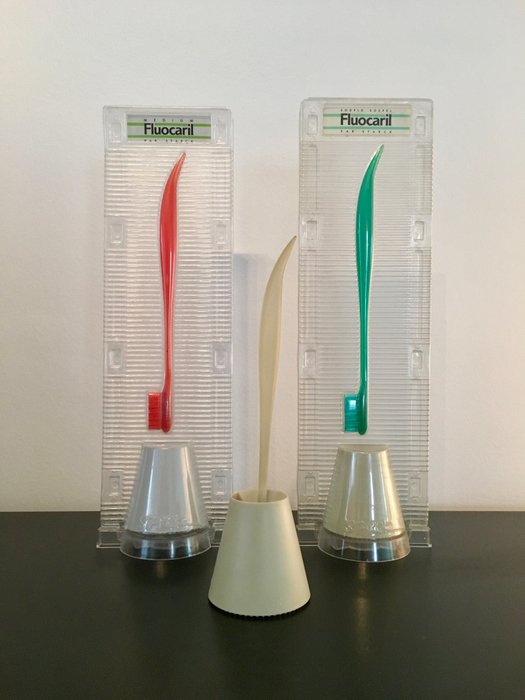 Philippe Starck for Fluocaril – 3 toothbrushes, partly in unopened packaging