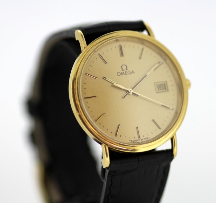 Omega Quartz Vintage 18K Solid Gold Unisex Wristwatch - Catawiki