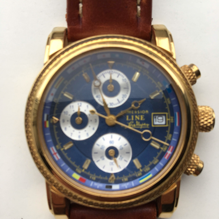 Immersion stendardo chronograph goud verguld heren horloge