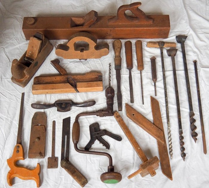 collection of antique carpentry or cabinet maker