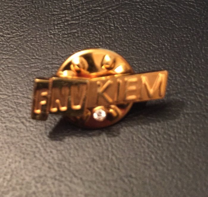 FNV kiem - 14kt gouden speld met kleine diamant