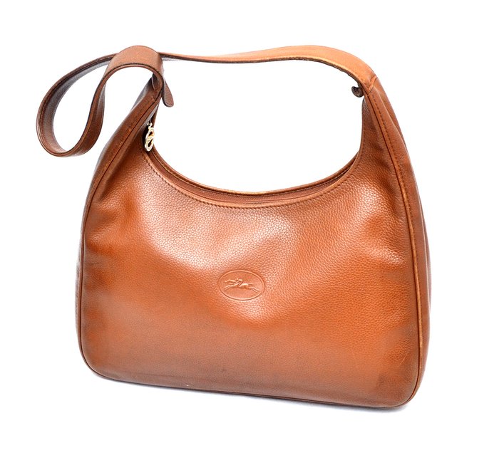 longchamp brown leather shoulder bag