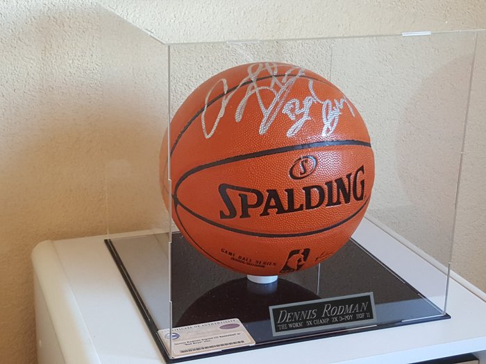 dennis rodman autographed basketball