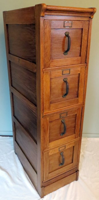 Art Deco Oak Filing Cabinet With 4 Drawers Catawiki