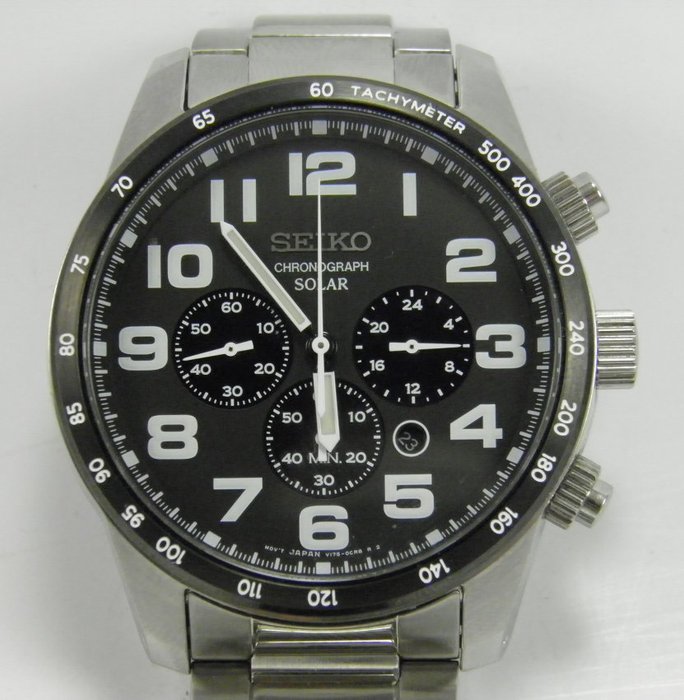 Seiko Chronograph Solar V175-0CG0 – Mens wrist watch - Catawiki