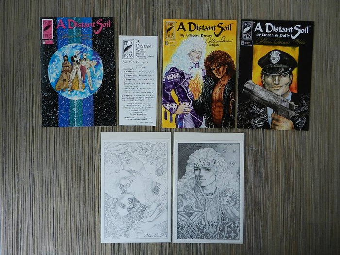 A Distant Soil Vol.2 # 7, 8 en 9 + 2 art prints - 5x Gesigneerd door Colleen Doran en gelimiteerd op 450 exemplaren + "Subscribe" foldertje - 6x sc - (1994)