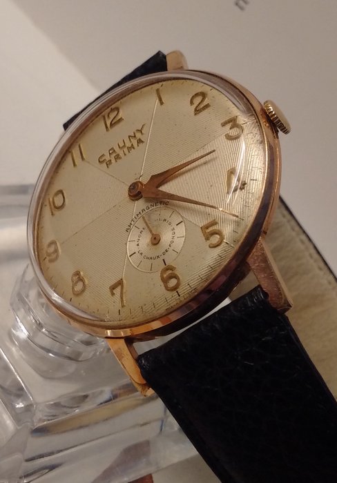 Cauny Prima oversize Swiss made - men's watch - 50s
