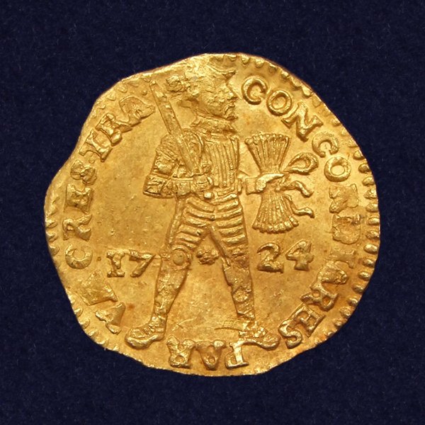 Utrecht - Gold Ducat 1724 - recovered from the 'Akerendam' shipwreck