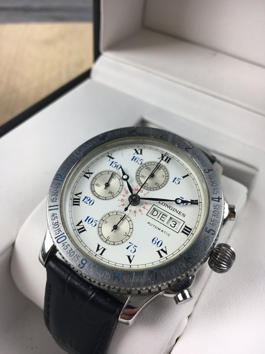 Longines Lindbergh Hour Angle chronograph automatic reference: L2.602.4  – men's wristwatch