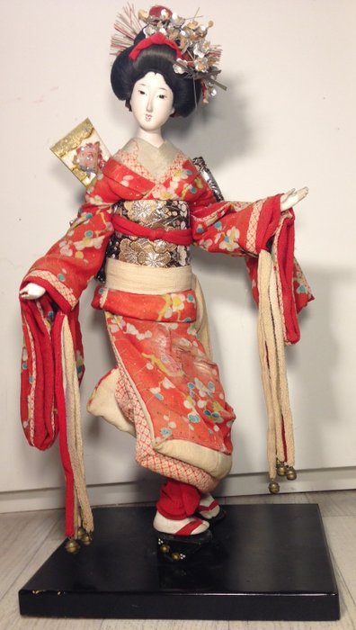 Original Vintage Large Geisha Doll, Kyugetsu Japanese Doll - Japan - ca 1970