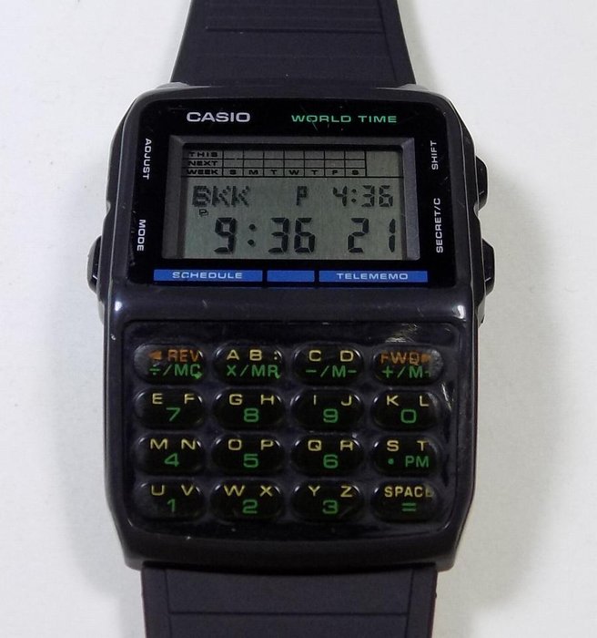 Casio DBX-103 Calculator - Telememo - World Time LCD - 1980's - Men's Wristwatch