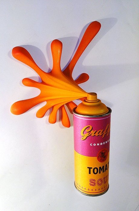 Kresimir Buden - Graffiti Tomato Soup "Splash-it" Spray Can Sculpture