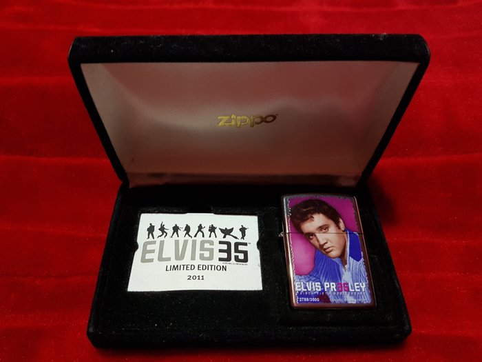 Zippo limited edition "Elvis Presley 35 Anniversary" Nr 2788 of 3500. Year 2011. NEW with Original Black Velvet Box