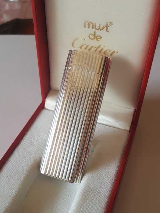 Cartier lighter made of solid silver (925 sterling silver), lighter, briquet