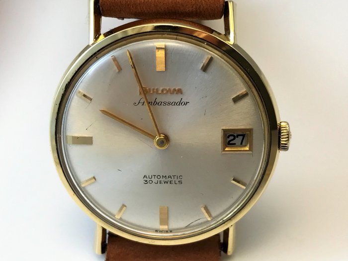 Bulova Ambassador – Automatic watch – 18 kt gold case - Catawiki