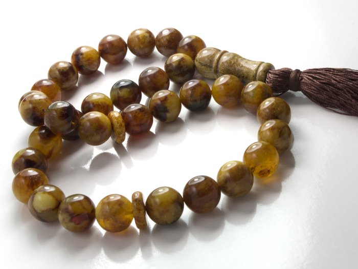 Islam prayer beads of Baltic amber round shaped beads 14 mm