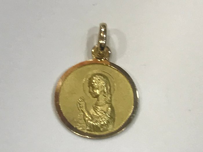 Pendant/Virgin Mary Medallion in 18 kt gold - No reserve price
