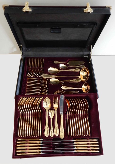 Nivella Solingen - Cutlery set for 12 people gold plated 23/24 carats stainless steel - 72 pieces