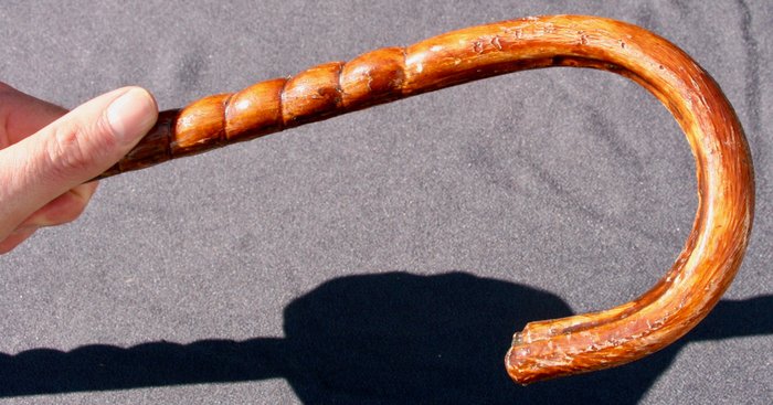 Bullwhip defence cane with a iron rod inside - ca. 1920