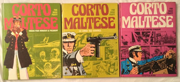 Corto Maltese T3 à T5 - 1ère série cartonnée - 3x C - EO (1974/1975)