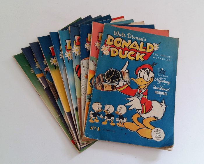 Donald Duck Weekblad 1-10 - 10xsc - 1st edition (1952)