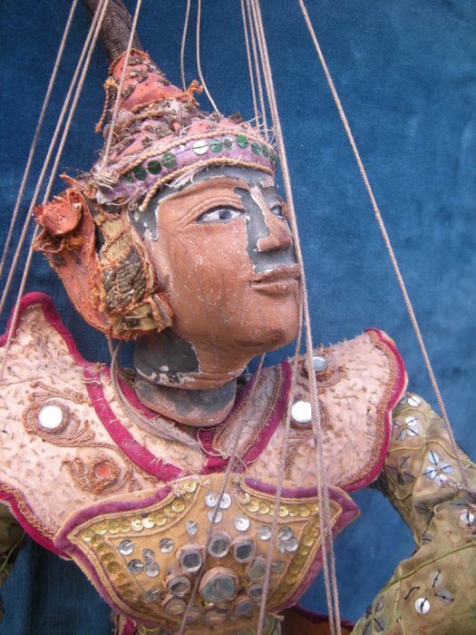 Large antique marionette puppet – Burma (Myanmar) – Circa 1920