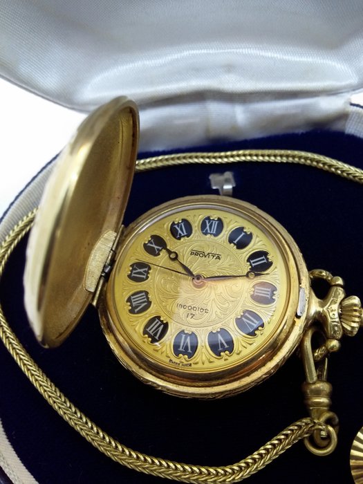 PROVITA - Swiss made - pocket watch - 1960s - state collector - 17 Jewels - Gold plated