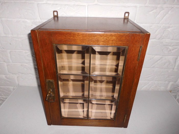 Nice Medicine Smokers Or Drink Cabinet With Cut Stained Glass Door