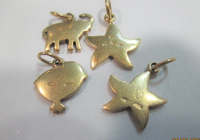 Dodo Pomellato - 4 gold charms - approx. 1 cm each