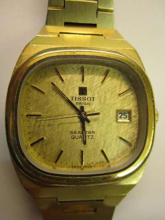 TISSOT Seastar Ref. 140640 Herrenuhr - vergoldet - 70er/80er Jahre TV dial