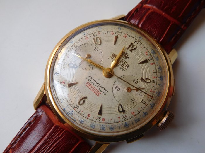 Walker Ferrotex Chronograph – Swiss made – Men's wristwatch, 1960s