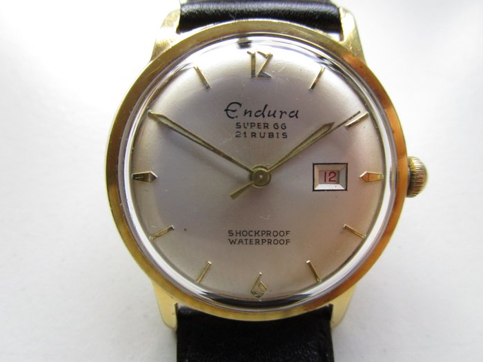 Endura gold plated - men's wristwatch - 1950s