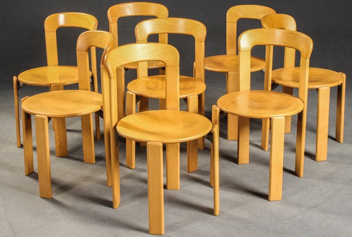 Bruno Rey for Dietiker / Kusch & Co – set of eight chairs, model Rey 33