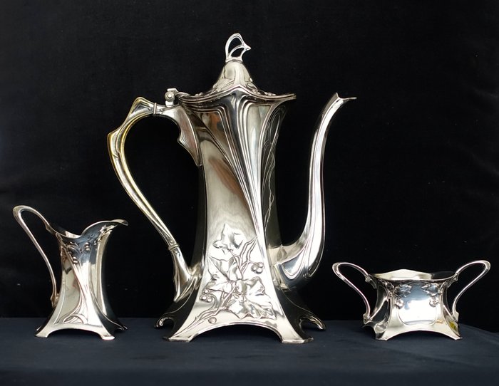 WMF - silver-plated Art Nouveau coffee set - three-piece