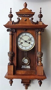 Regulator wall clock - Hamburg American Clock Company, Pfeilkreuz - c. 1891-1905