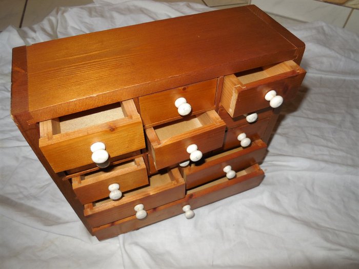 Old Small Apothecary Cabinet With 12 Drawers Catawiki