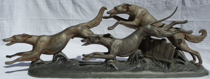 L. Carvin - Sculpture, greyhounds