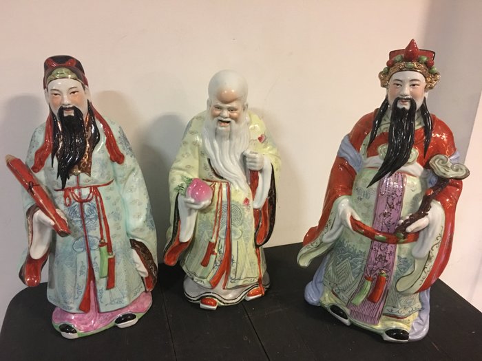Three wise men, very old Chinese figures