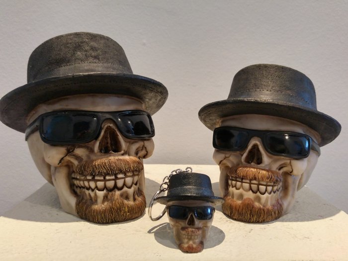 Set of 3 Breaking Bad - "Heisenberg" head / skull, Walter White 3 times in different sizes