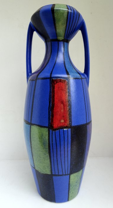 Bodo Mans for Bay Keramik - Ceramic decorative vase with different coloured glazes in Reims decor