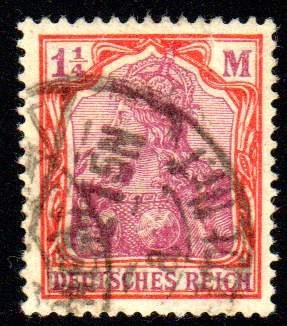 German Reich – "Germania 1 1/4 Mark with quatrefoil watermark" Michel 151 Y