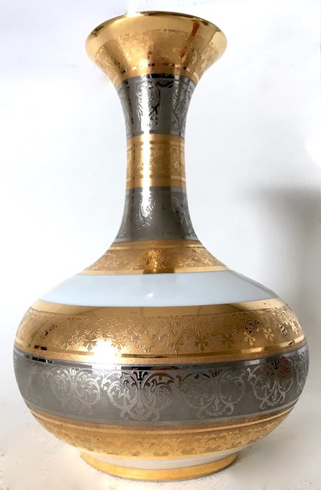 Porcellanes Sneroll Bohemia - vase with ' Gold and Silver ' decor - marked