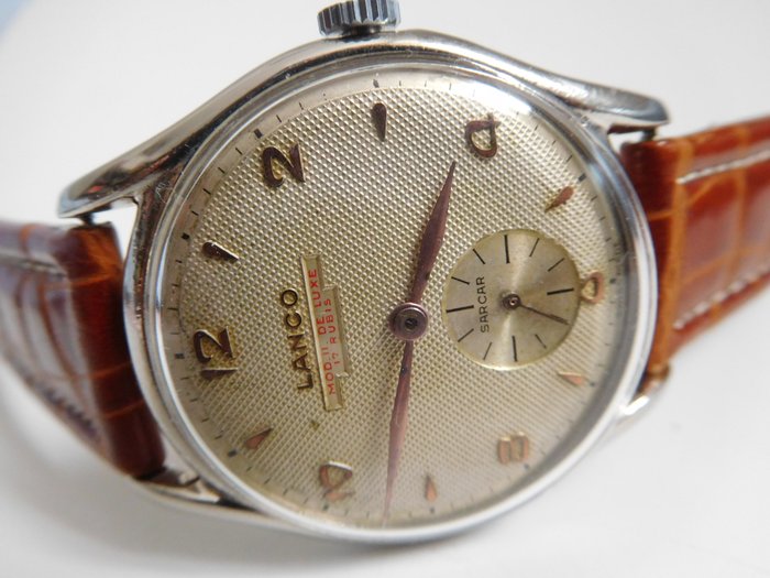 LANCO. Model 11 De Luxe Sarcar Geneve – Men's wristwatch – 1950s