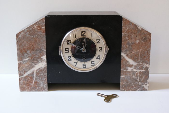 Art deco style marble clock, approx. 1930