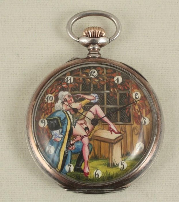 Doxa - Antique erotic pocket watch 