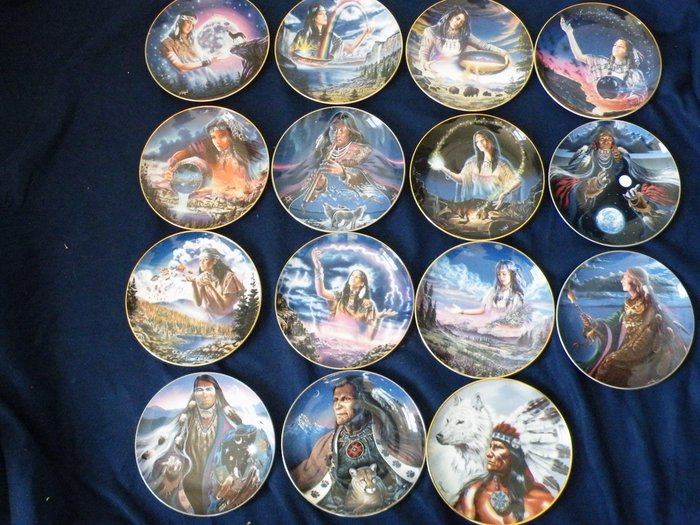 15 beautiful Franklin Mint porcelain plates -Indians - Franklin Mint Heirloom Recommendation - Limited edition
