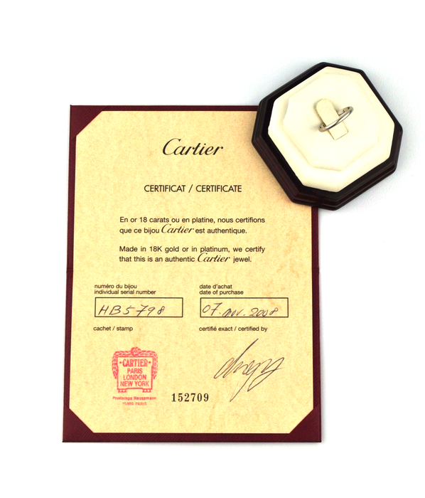 cartier ring certificate