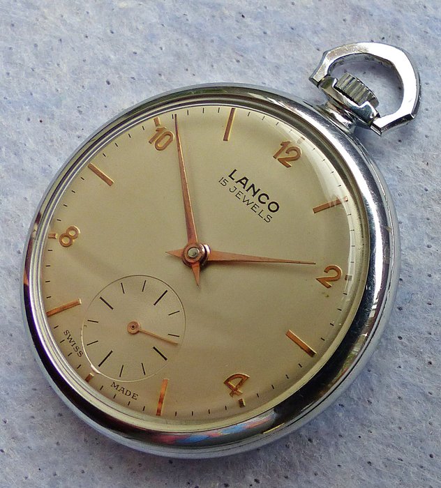 LANCO SWISS 15JEWELS - Men's pocket watch from the 60s - 70s - rare collector's piece