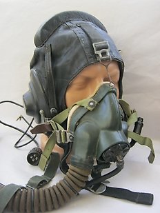 Original russian pilot   helmet with oxygen mask - 1971 year