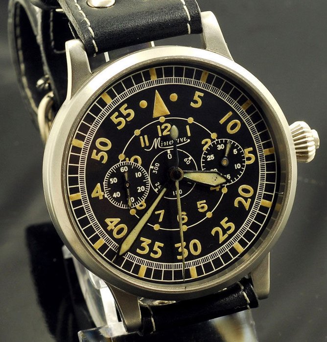 Minerva marriage watch chronograph based on a pre-1950 - Catawiki